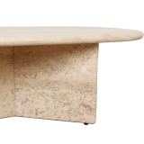 TRAVERTIN CAFE TABLE OVAL NATURAL 140 - CAFE, SIDE TABLES